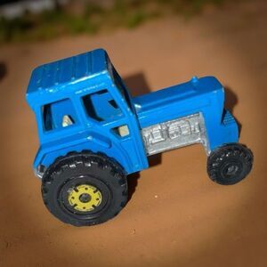 Vintage 1978 Matchbox Lesney Superfast #46 Blue Ford Tractor Harrow Yellow B7